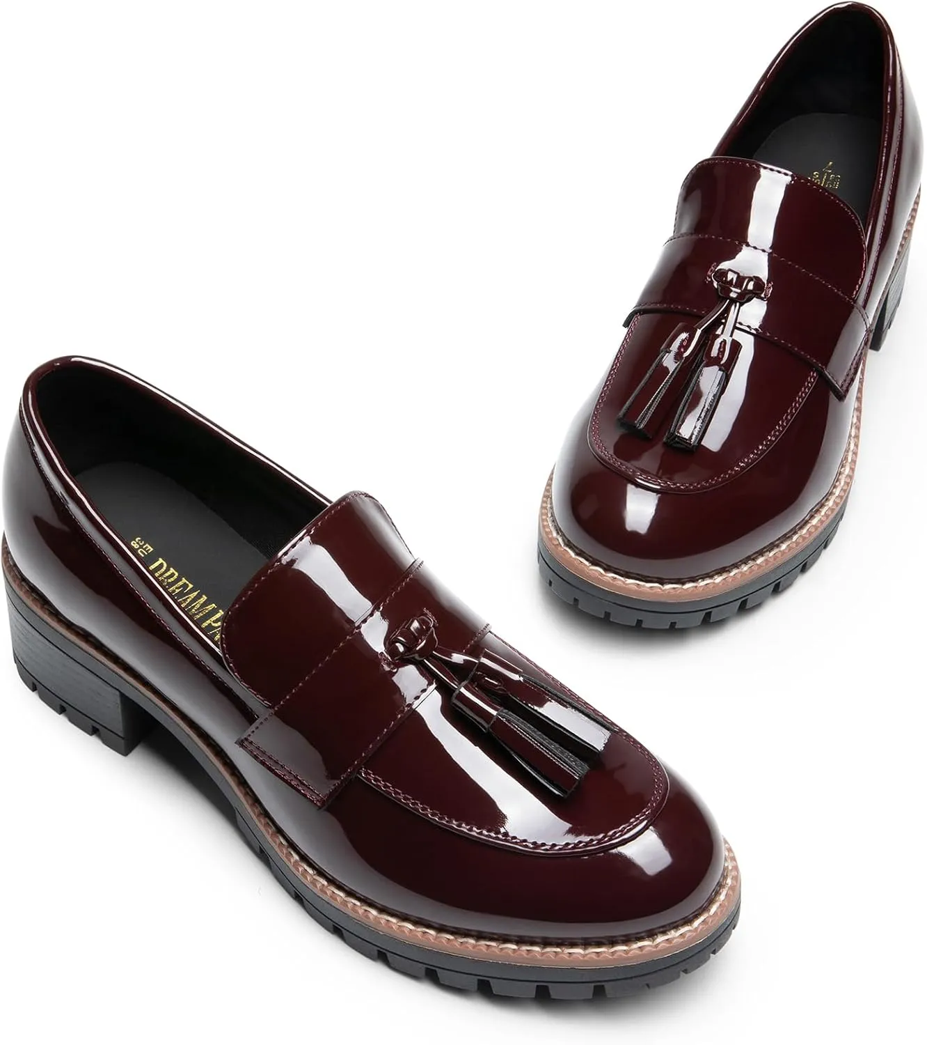 DREAM PAIRS Womens Loafers, Slip On Platform Chunky Penny Heeled Loafers for Women Dressy and Work, Business Casual Shoes for Women