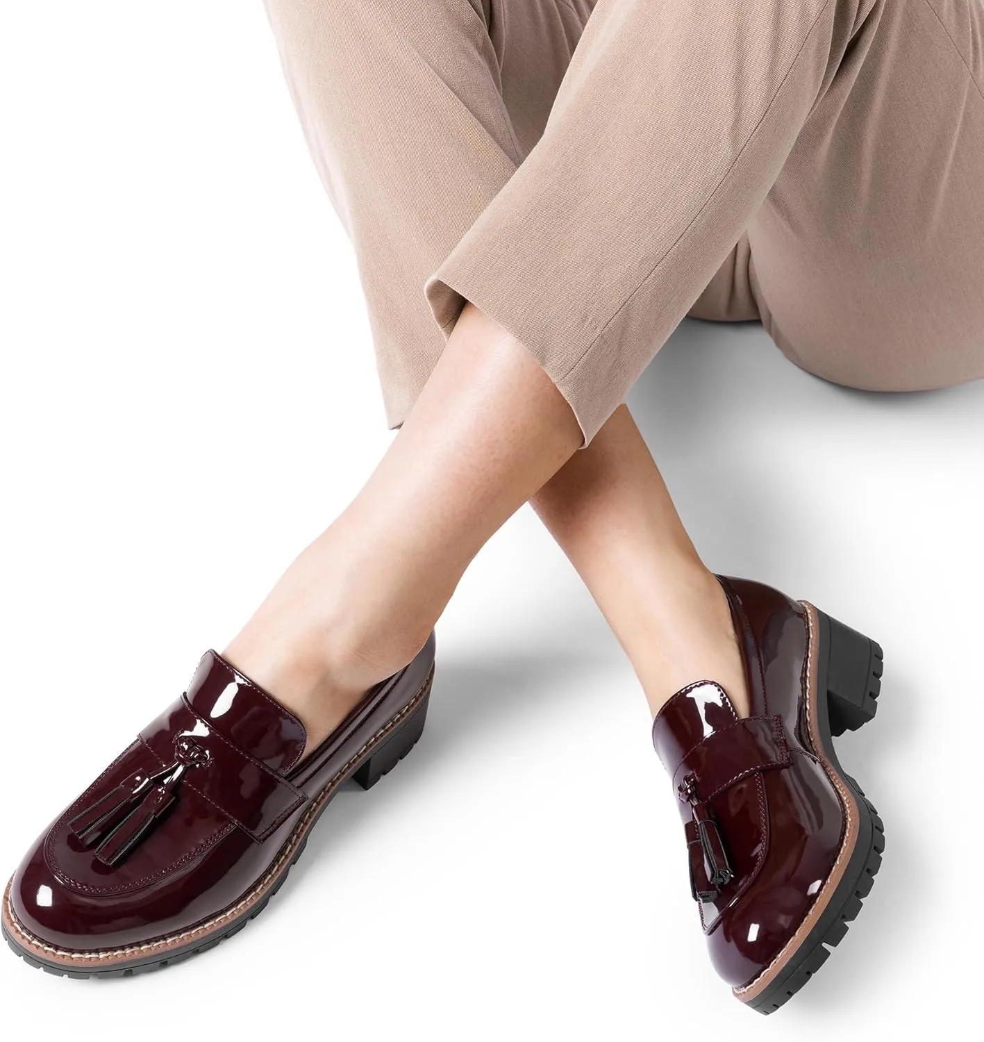 DREAM PAIRS Womens Loafers, Slip On Platform Chunky Penny Heeled Loafers for Women Dressy and Work, Business Casual Shoes for Women