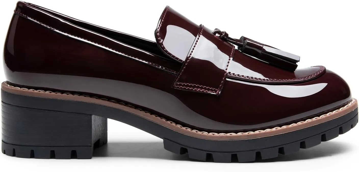 DREAM PAIRS Womens Loafers, Slip On Platform Chunky Penny Heeled Loafers for Women Dressy and Work, Business Casual Shoes for Women