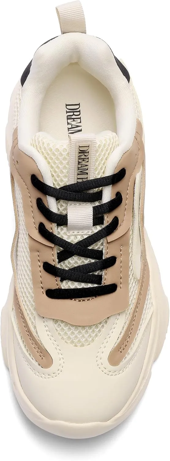 DREAM PAIRS Women's Platform Chunky Fashion Sneakers Jaxon Walking Lace-Up Comfortable Dad Sneakers Workout Sport Work Casual Tennis Shoes