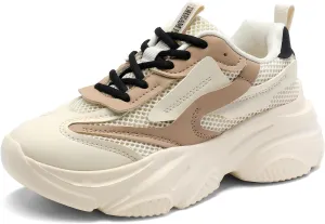 DREAM PAIRS Women's Platform Chunky Fashion Sneakers Jaxon Walking Lace-Up Comfortable Dad Sneakers Workout Sport Work Casual Tennis Shoes