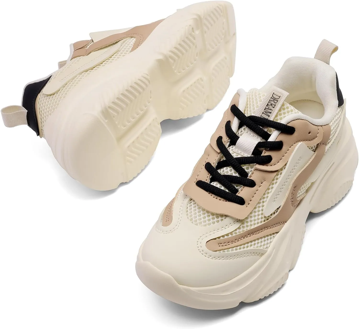 DREAM PAIRS Women's Platform Chunky Fashion Sneakers Jaxon Walking Lace-Up Comfortable Dad Sneakers Workout Sport Work Casual Tennis Shoes