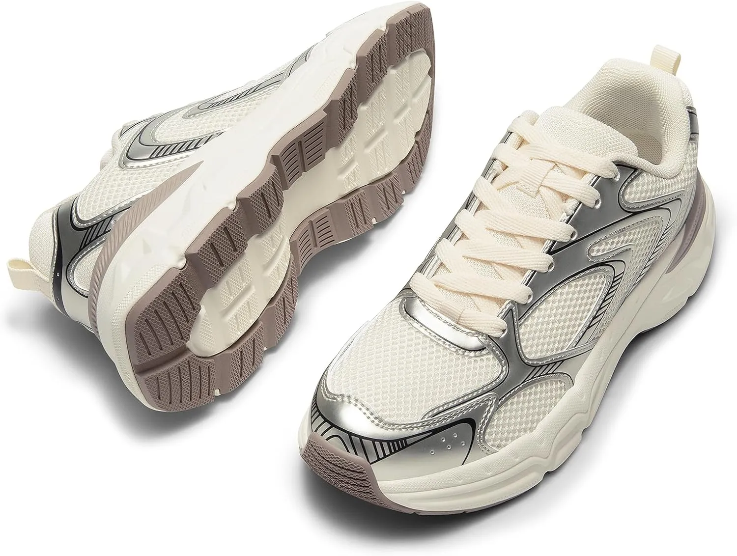 DREAM PAIRS Women's Platform Chunky Fashion Sneakers Walking Lace-Up Celi Comfortable Y2K-Style Sneakers Workout Sport Work Casual Tennis Shoes