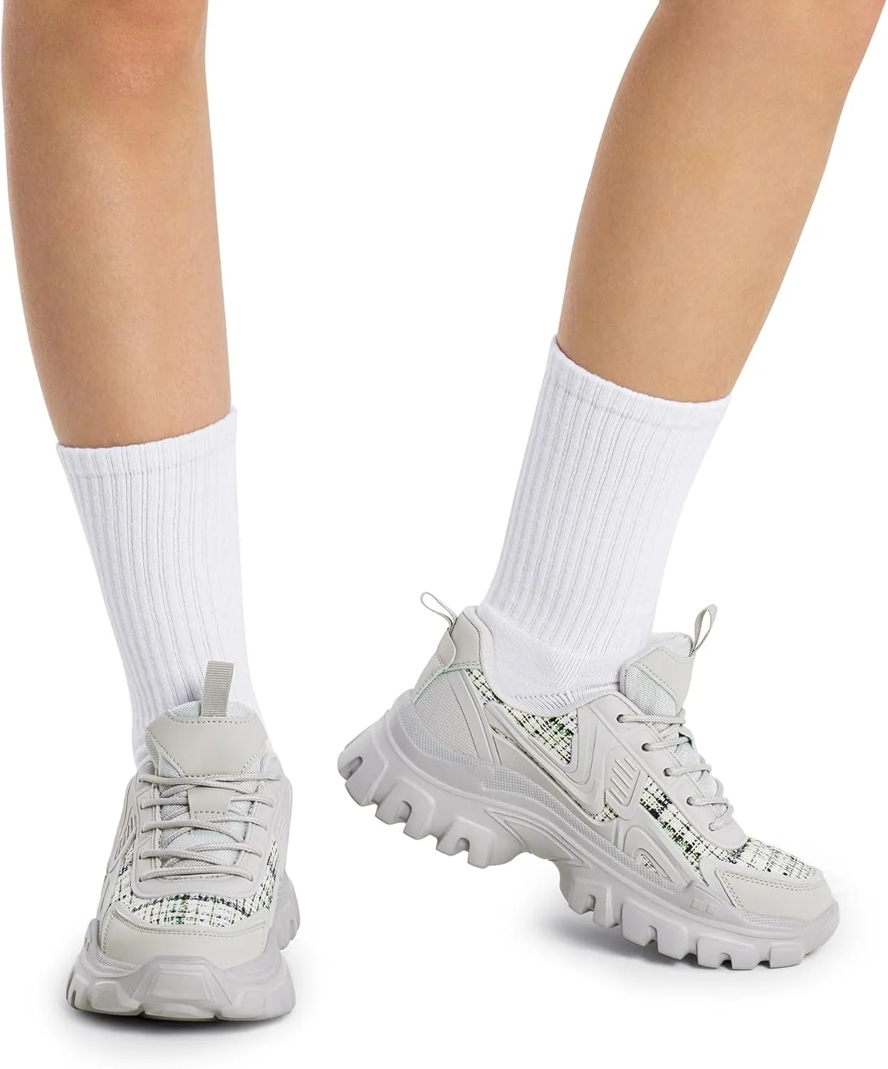 DREAM PAIRS Women's Platform Chunky Fashion Sneakers Y2K Maeve Lace-Up Comfortable Sneakers Casual Walking Shoes