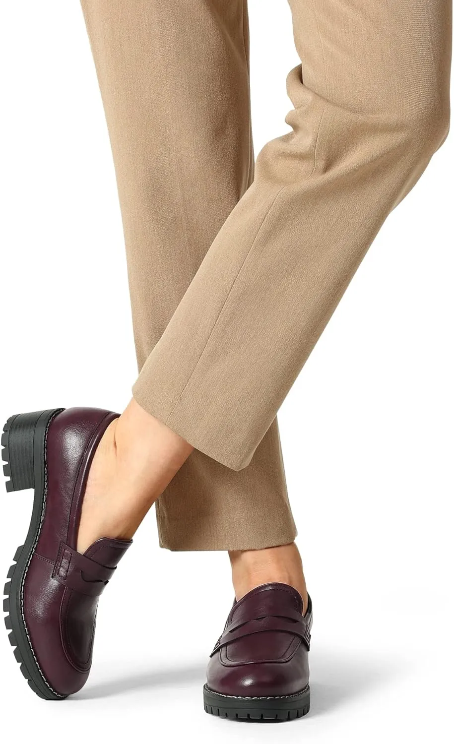 DREAM PAIRS Women's Platform Chunky Heeled Loafers, Womens Business Casual Shoes