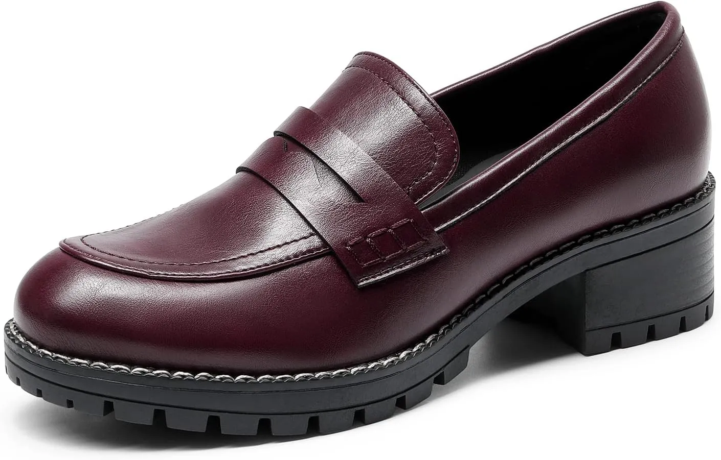 DREAM PAIRS Women's Platform Chunky Heeled Loafers, Womens Business Casual Shoes