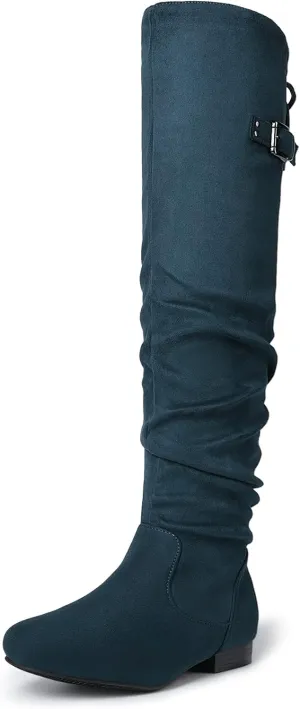 DREAM PAIRS Women's Suede Over The Knee Thigh High Winter Boots