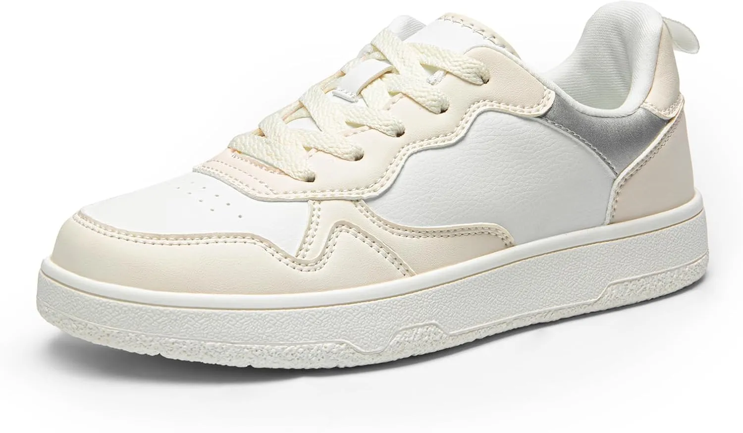 DREAM PAIRS Women's Walking Skateboard Shoes Sneakers Pu Leather Char Flat Low-Top Lace-Up Comfortable Casual Athletic Non-Slip Running Fashion Sneakers.