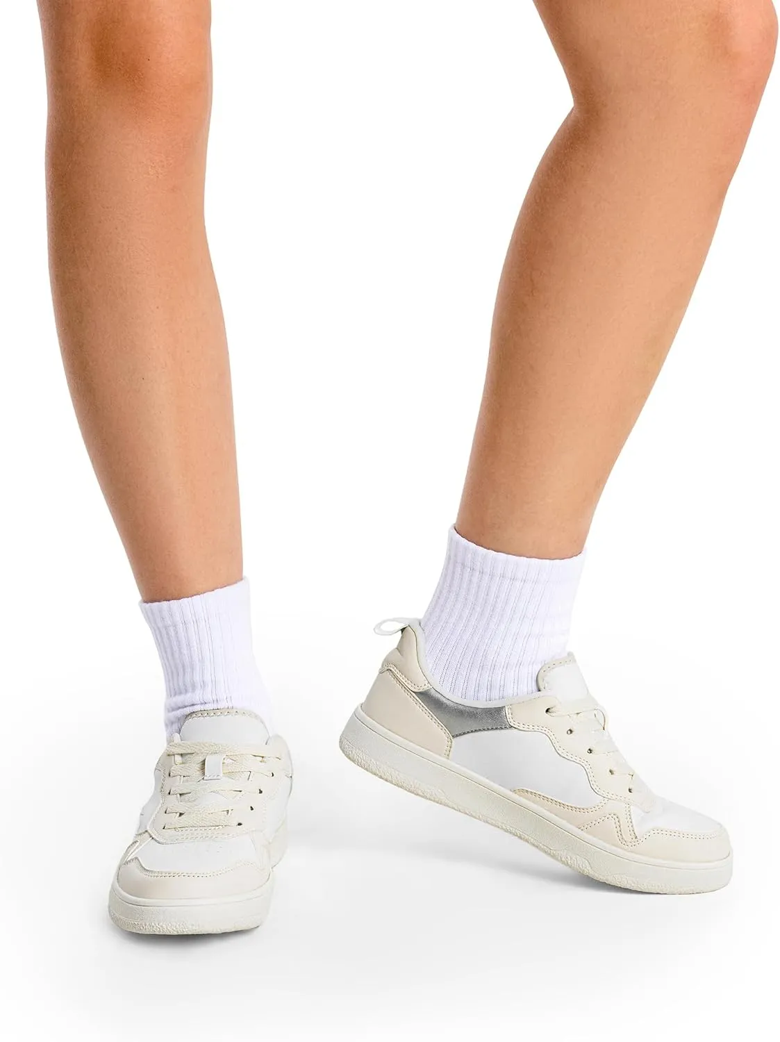 DREAM PAIRS Women's Walking Skateboard Shoes Sneakers Pu Leather Char Flat Low-Top Lace-Up Comfortable Casual Athletic Non-Slip Running Fashion Sneakers.