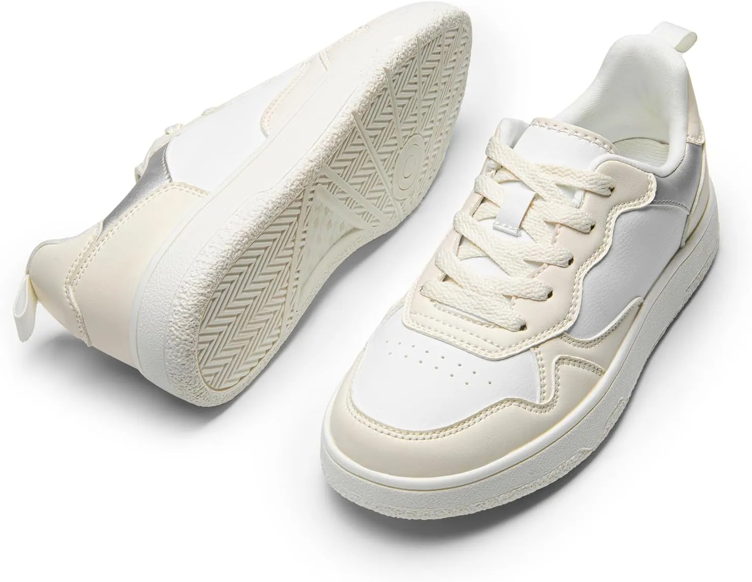 DREAM PAIRS Women's Walking Skateboard Shoes Sneakers Pu Leather Char Flat Low-Top Lace-Up Comfortable Casual Athletic Non-Slip Running Fashion Sneakers.
