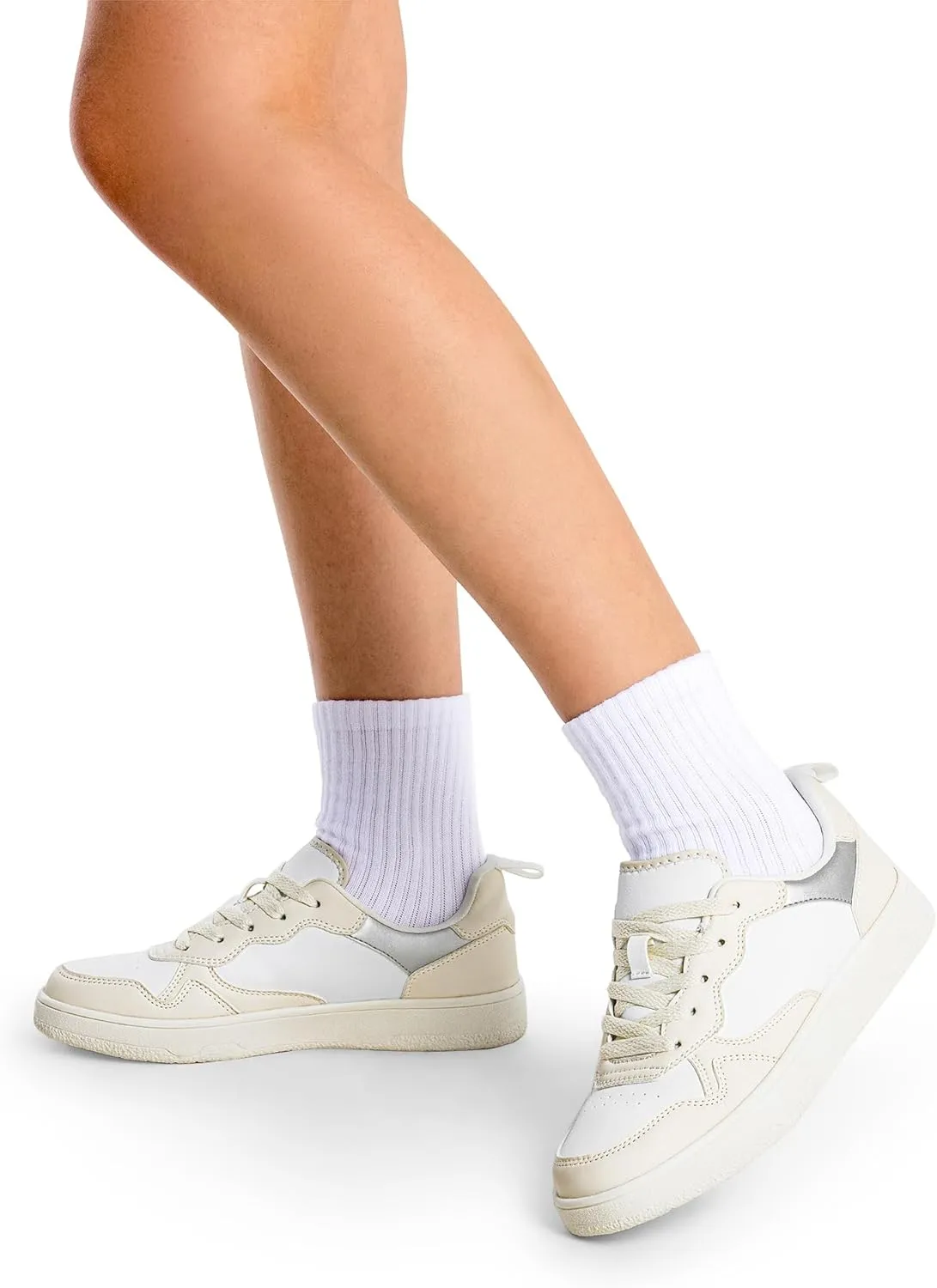 DREAM PAIRS Women's Walking Skateboard Shoes Sneakers Pu Leather Char Flat Low-Top Lace-Up Comfortable Casual Athletic Non-Slip Running Fashion Sneakers.