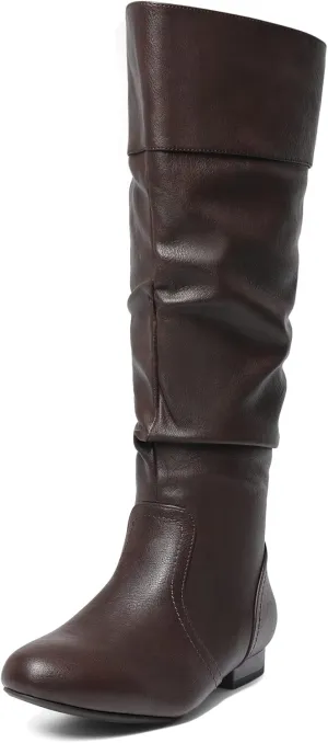 DREAM PAIRS Women's Wide Calf Knee High Pull On Fall Weather Winter Boots