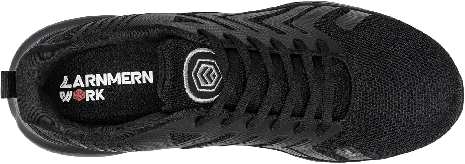 DYKHMATE Steel Toe Wide Shoes for Men Women Lightweight Safety Sneakers Fashion Work Shoes Comfortable Breathable Safety Toe Slip on Tennis Shoes