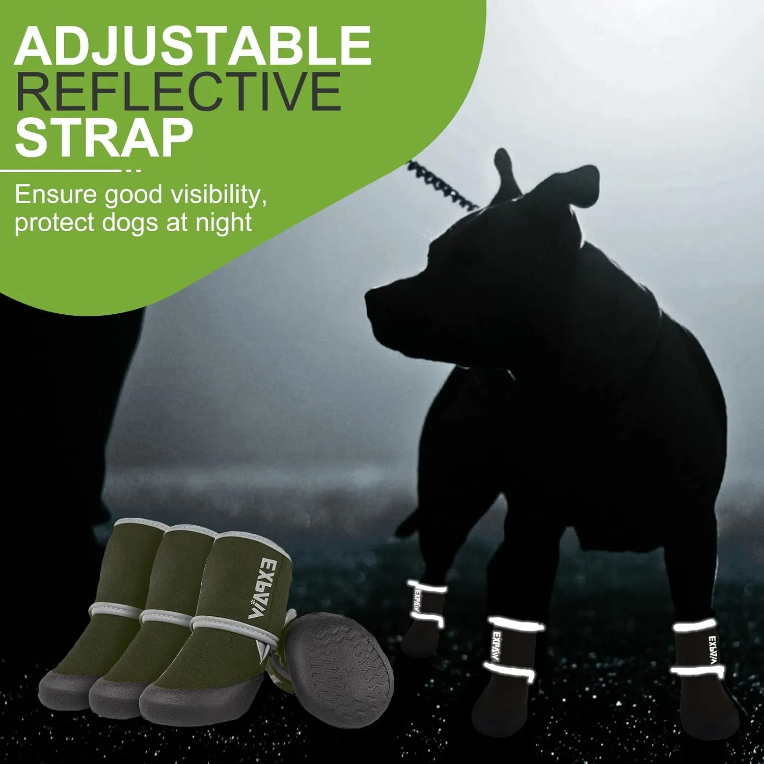EXPAWLORER Waterproof Dog Shoes for Small Medium Large Dogs, Dog Shoes for Hot Pavement, Hiking Walking, Reflective Dog Booties for Outdoor Snow Rain Days, Anti-Slip Dog Boots & Paw Protectors