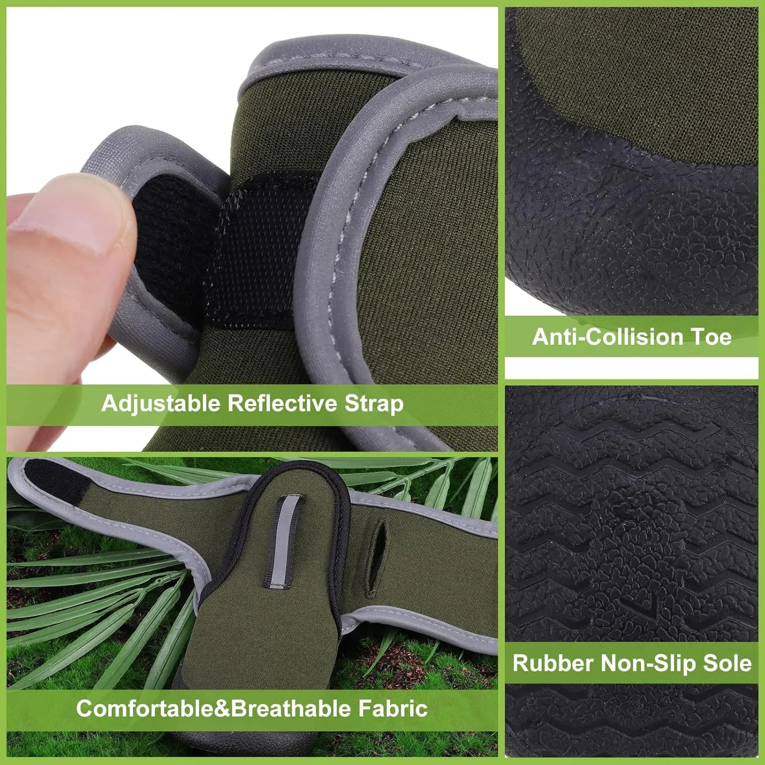 EXPAWLORER Waterproof Dog Shoes for Small Medium Large Dogs, Dog Shoes for Hot Pavement, Hiking Walking, Reflective Dog Booties for Outdoor Snow Rain Days, Anti-Slip Dog Boots & Paw Protectors