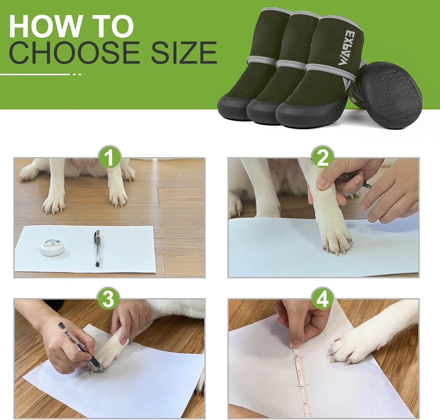 EXPAWLORER Waterproof Dog Shoes for Small Medium Large Dogs, Dog Shoes for Hot Pavement, Hiking Walking, Reflective Dog Booties for Outdoor Snow Rain Days, Anti-Slip Dog Boots & Paw Protectors