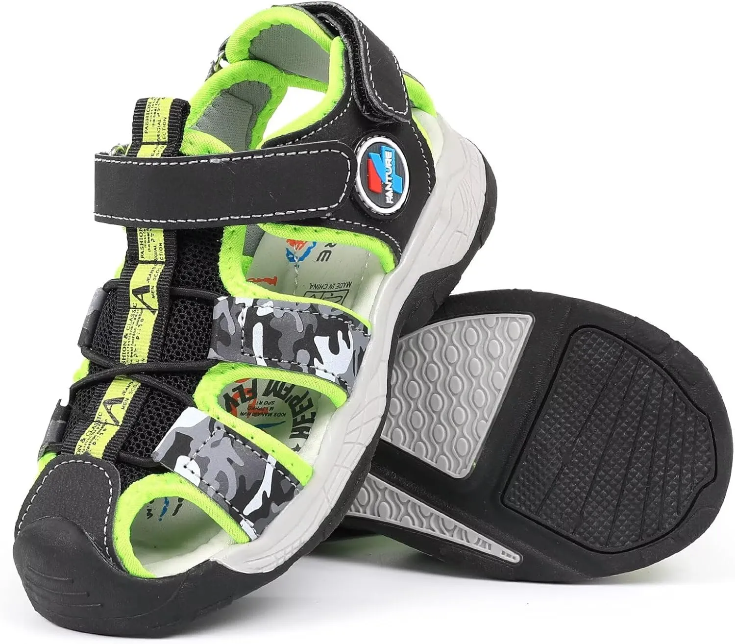 FANTURE Kids Athletic Sandals Closed Toe Lightweight Boys Girls Outdoor Summer Sports Shoes
