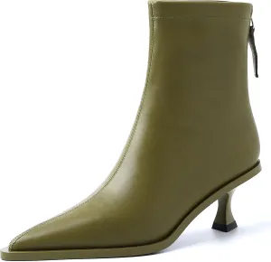 Fashion Ankle Boots For Women Women's Pointed Toe Winter Zipper High Heels Booties