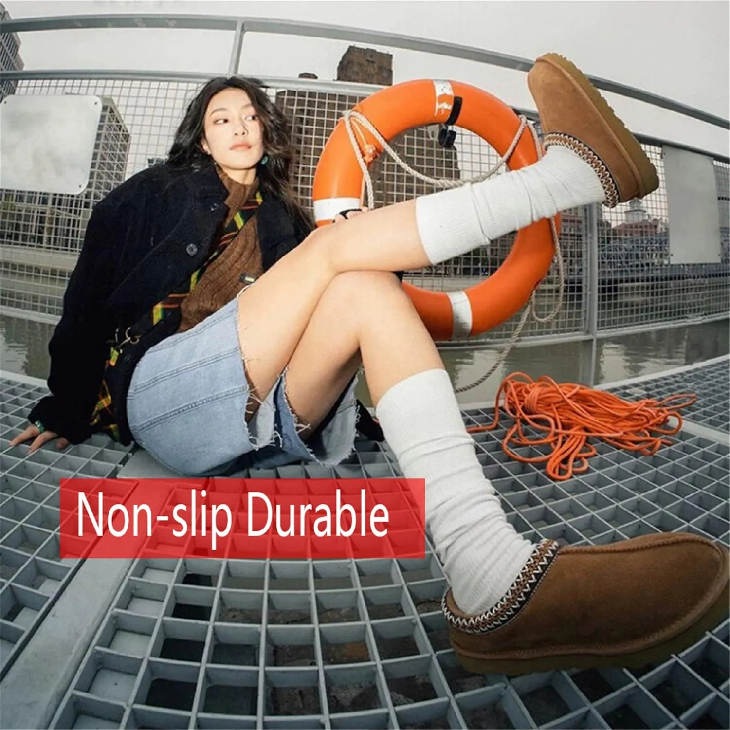 Fashion Plush Platform Slippers - Women's Trend Mini Fleece Lined Anti Slip Short Ankle Boots for Outdoor & Indoor Use