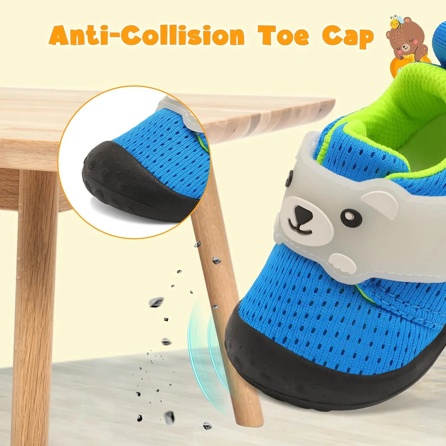FEETCITY Baby Walking Shoes Wide Baby Shoes Boys Girls Infant Sneakers Crib Shoes Breathable Toddler Barefoot Shoes Slip On Shoes