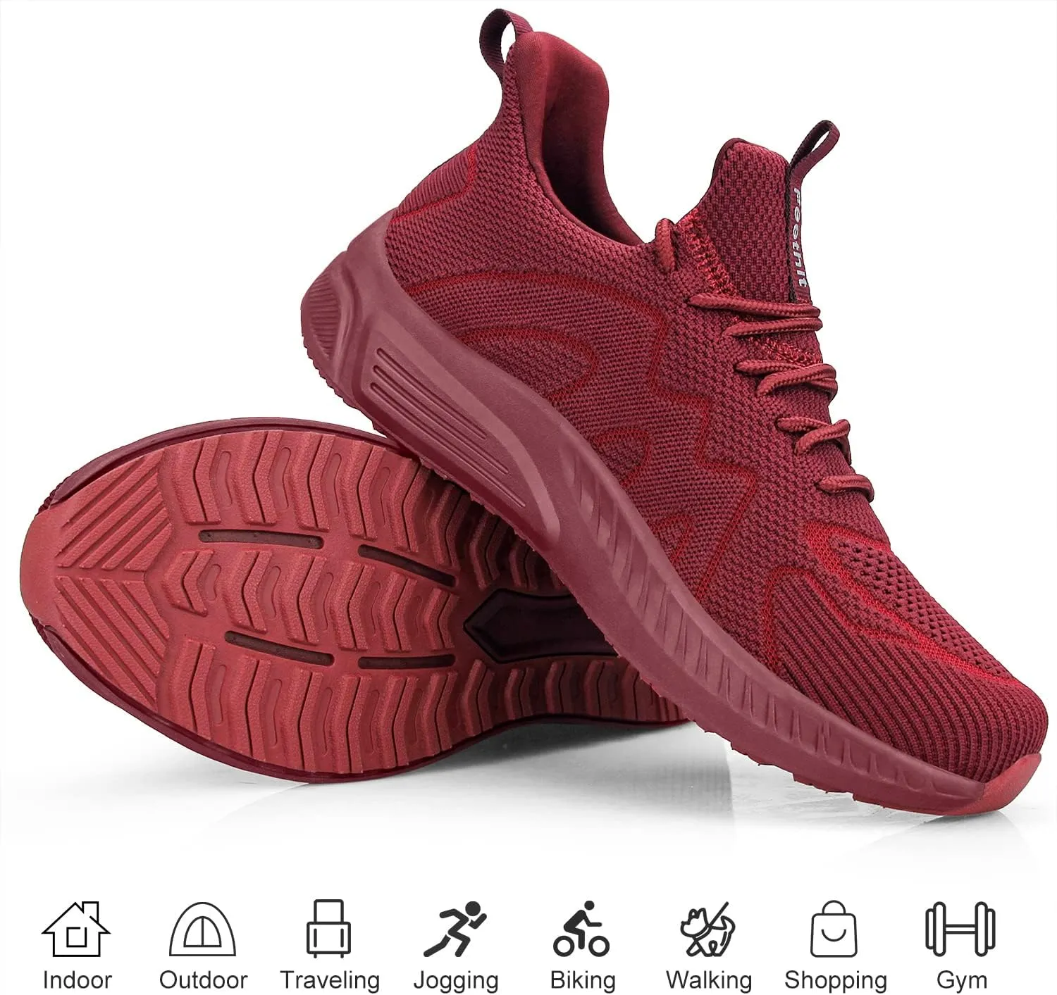 Feethit Mens Non Slip Walking Sneakers Lightweight Breathable Slip on Running Shoes Athletic Gym Tennis Shoes for Men