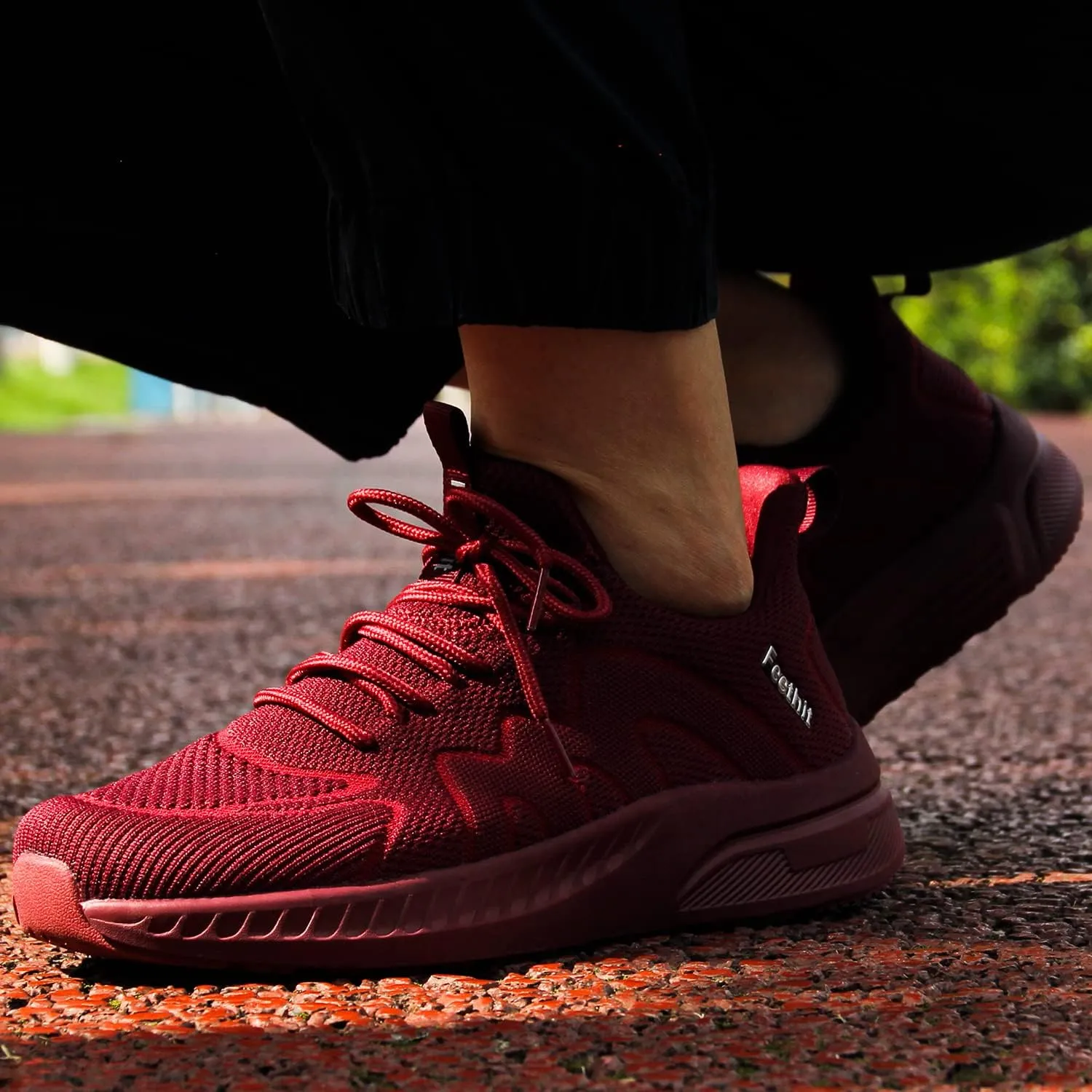 Feethit Mens Non Slip Walking Sneakers Lightweight Breathable Slip on Running Shoes Athletic Gym Tennis Shoes for Men