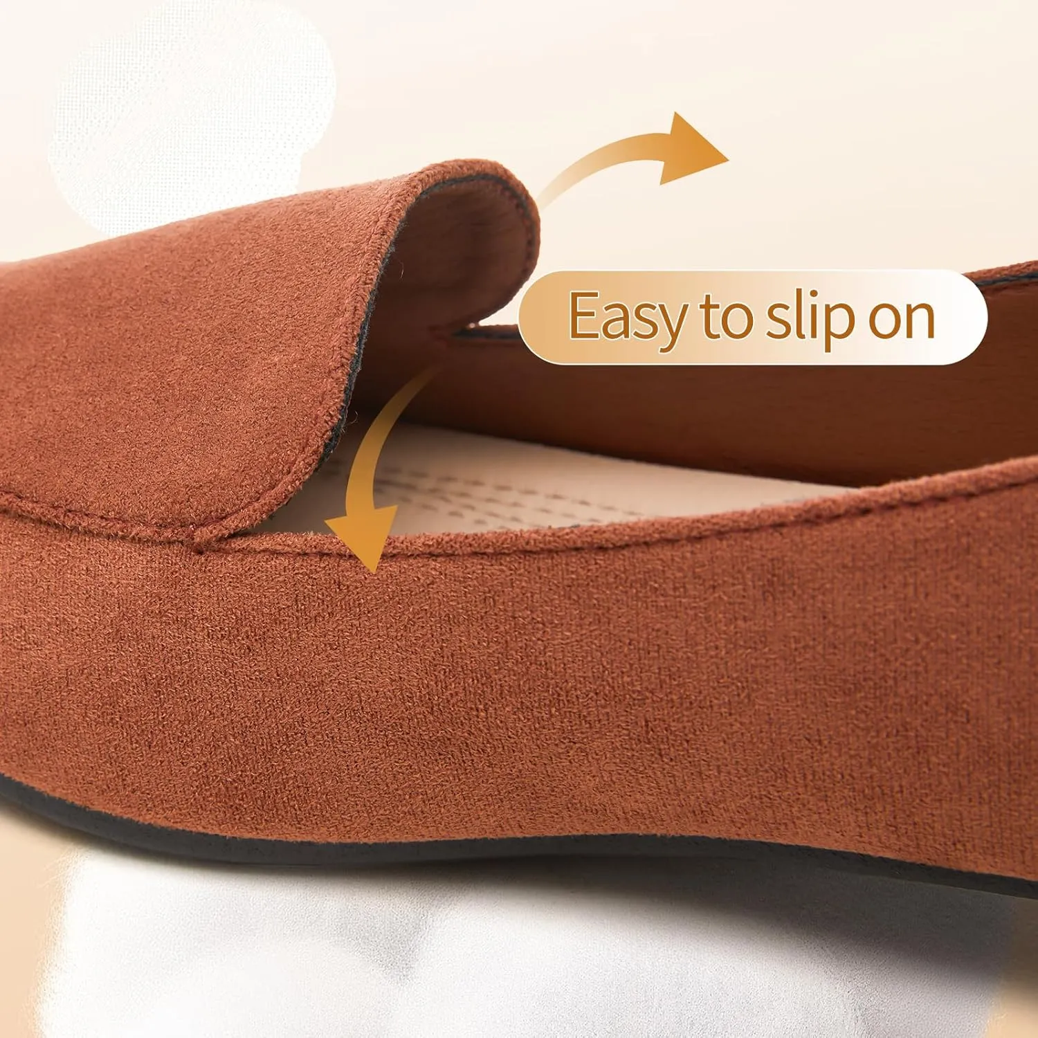 FINIWOR Womens Black Chunky Low Heel Pumps Suede Dress Flats Shoes Comfortable Work Loafers Business Office Shoes