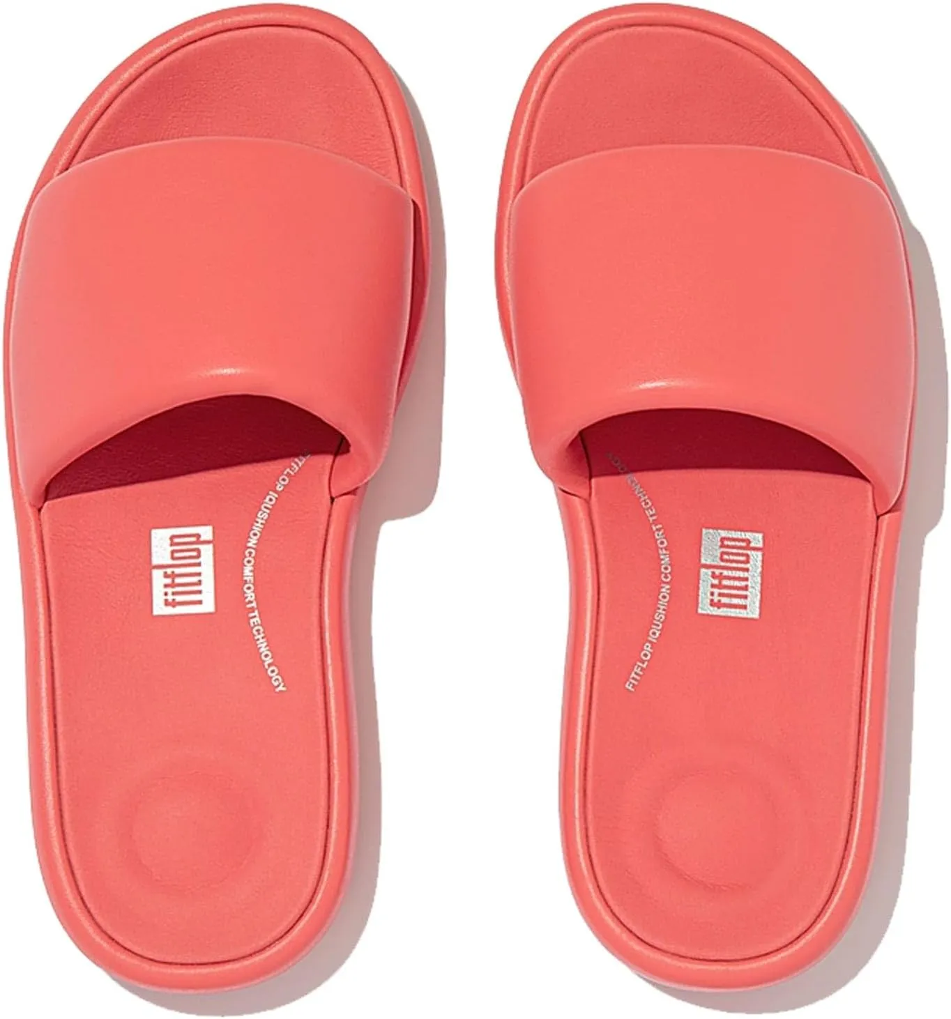 FitFlop Women's iQushion D-Luxe Padded Leather Slides Sandals