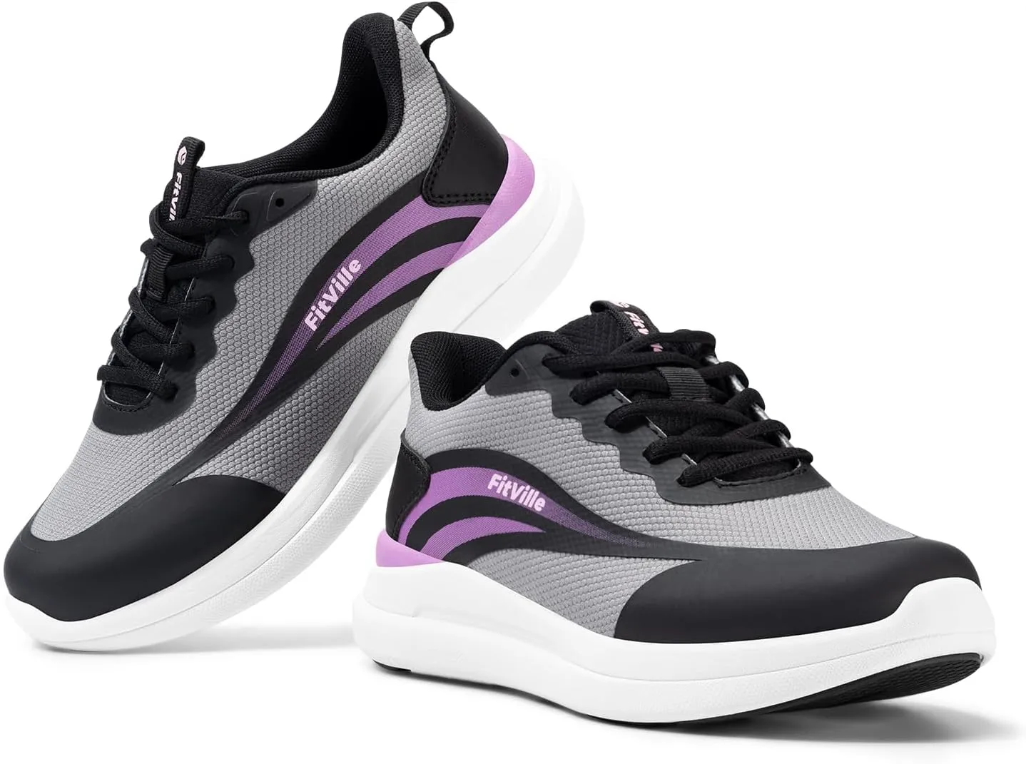 FitVille Wide Width Sneakers for Women Extra Wide Cross Training Shoes Athletic Shoes Workout Gym Shoes with Arch Support