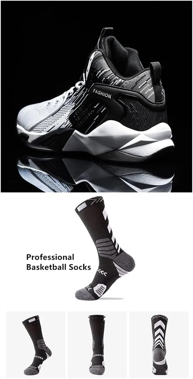 Floette Mens Fashion High Top Basketball Shoes Breathable Casual Walk Athletic Basketball Sneakers