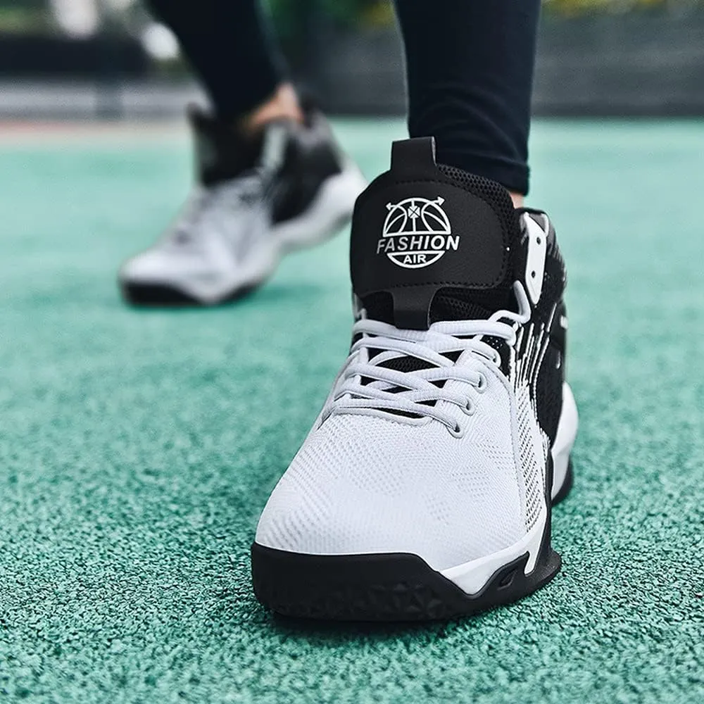 Floette Mens Fashion High Top Basketball Shoes Breathable Casual Walk Athletic Basketball Sneakers
