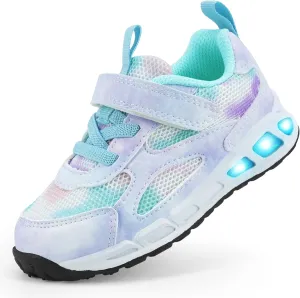 Floranate Light Up Toddler Boys Girls Shoes LED Flashing Lightweight Tennis Walking Sneakers for Toddler and Little Kid