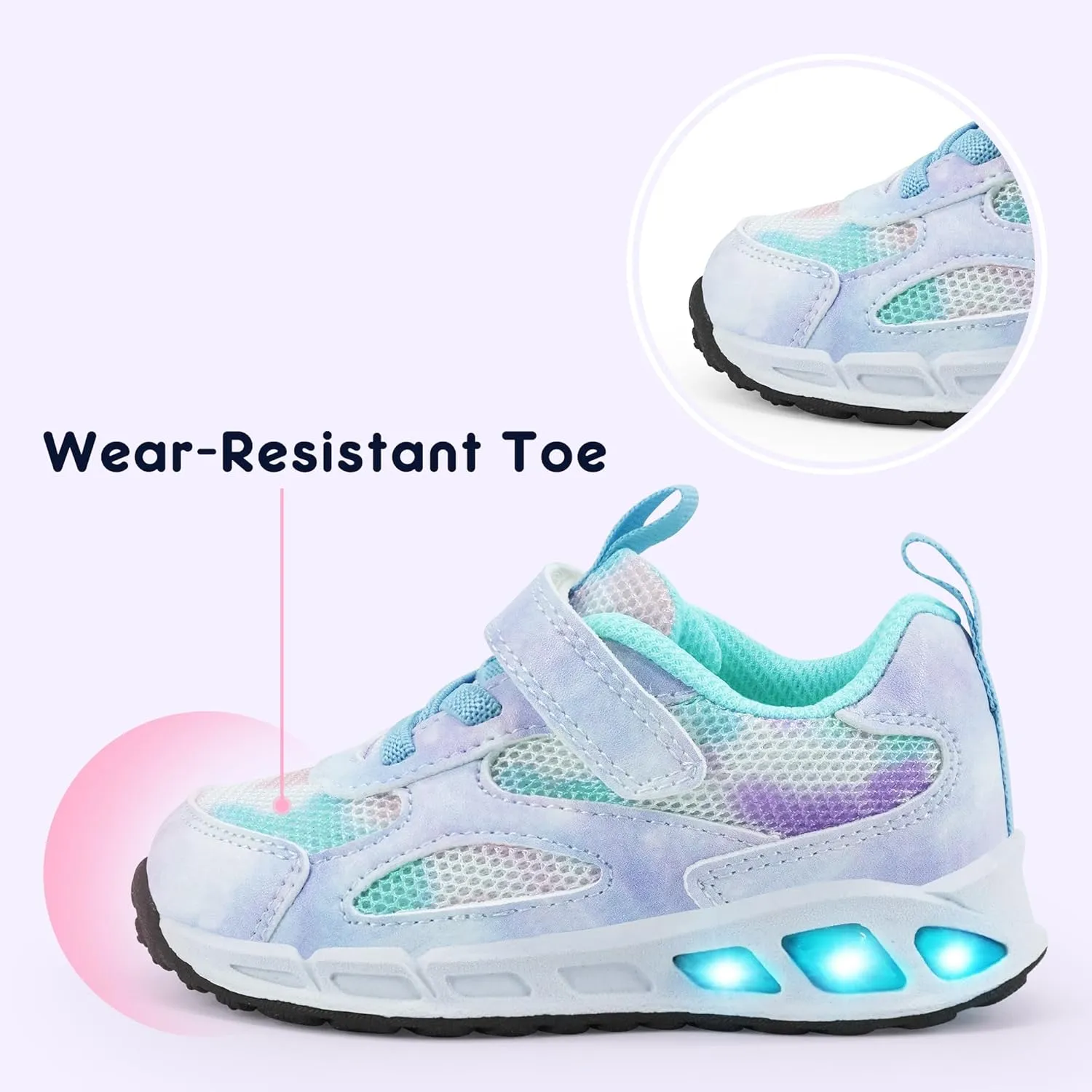 Floranate Light Up Toddler Boys Girls Shoes LED Flashing Lightweight Tennis Walking Sneakers for Toddler and Little Kid
