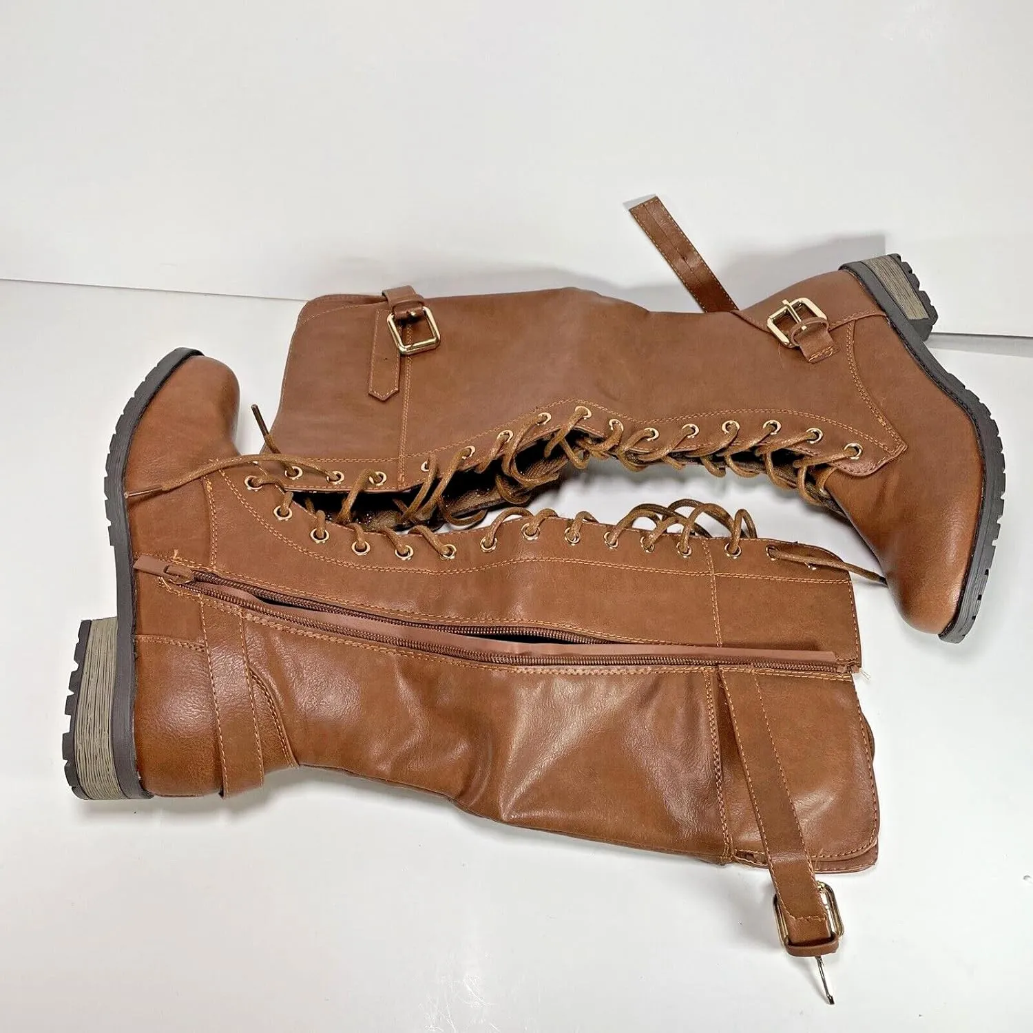 Forever Women's Mango-27 Round Toe Low Heel Knee High Boots