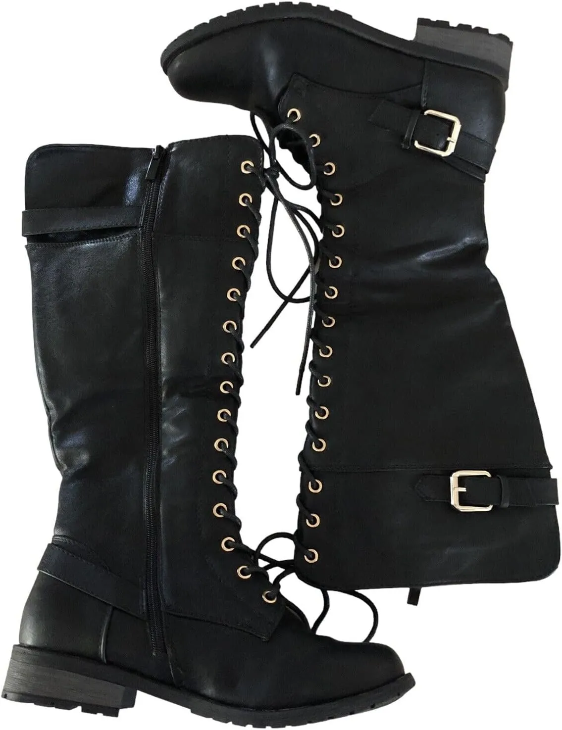 Forever Women's Mango-27 Round Toe Low Heel Knee High Boots