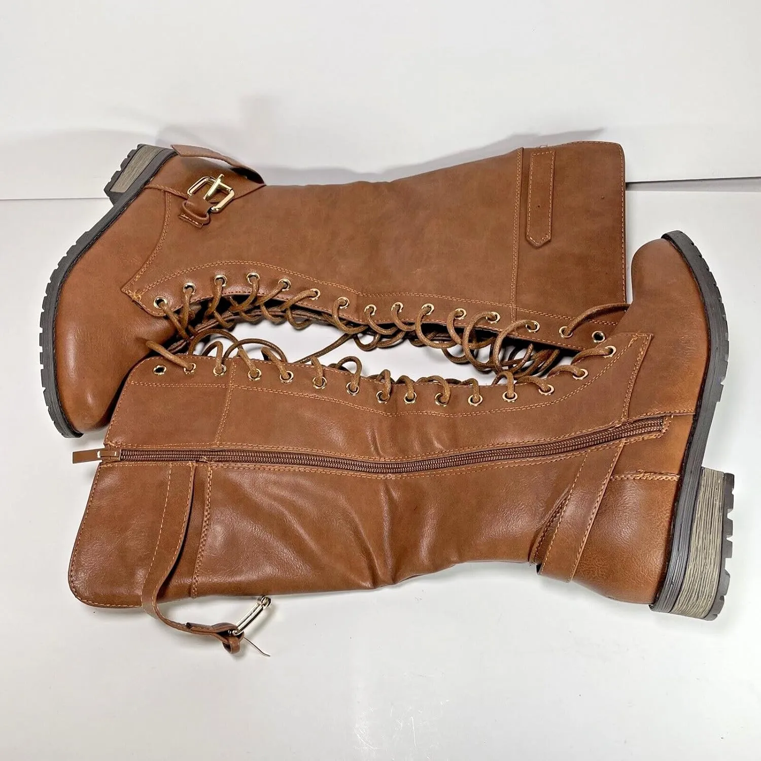 Forever Women's Mango-27 Round Toe Low Heel Knee High Boots