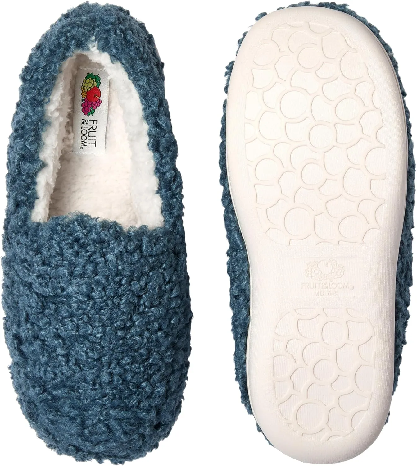 Fruit of the Loom Women's Berber Loafer - Comfy, Memory Foam, Indoor/Outdoor