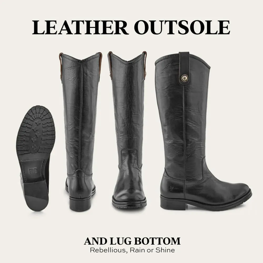 Frye Melissa Button 2 Equestrian-Inspired Tall Boots for Women Made from Hard-Wearing Vintage Leather with Antique Metal Hardware and Leather Outsole – 15 ½” Shaft Height