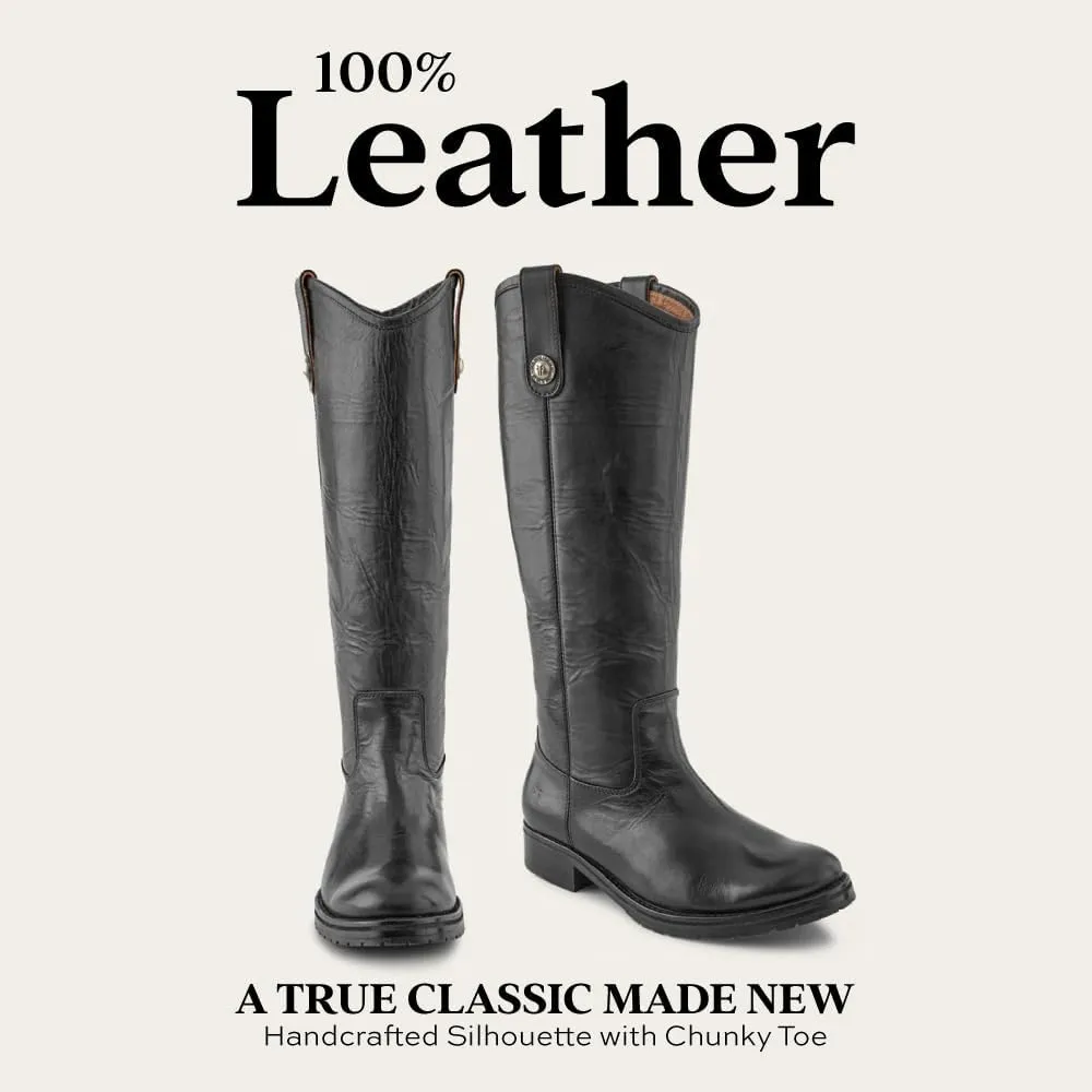 Frye Melissa Button 2 Equestrian-Inspired Tall Boots for Women Made from Hard-Wearing Vintage Leather with Antique Metal Hardware and Leather Outsole – 15 ½” Shaft Height