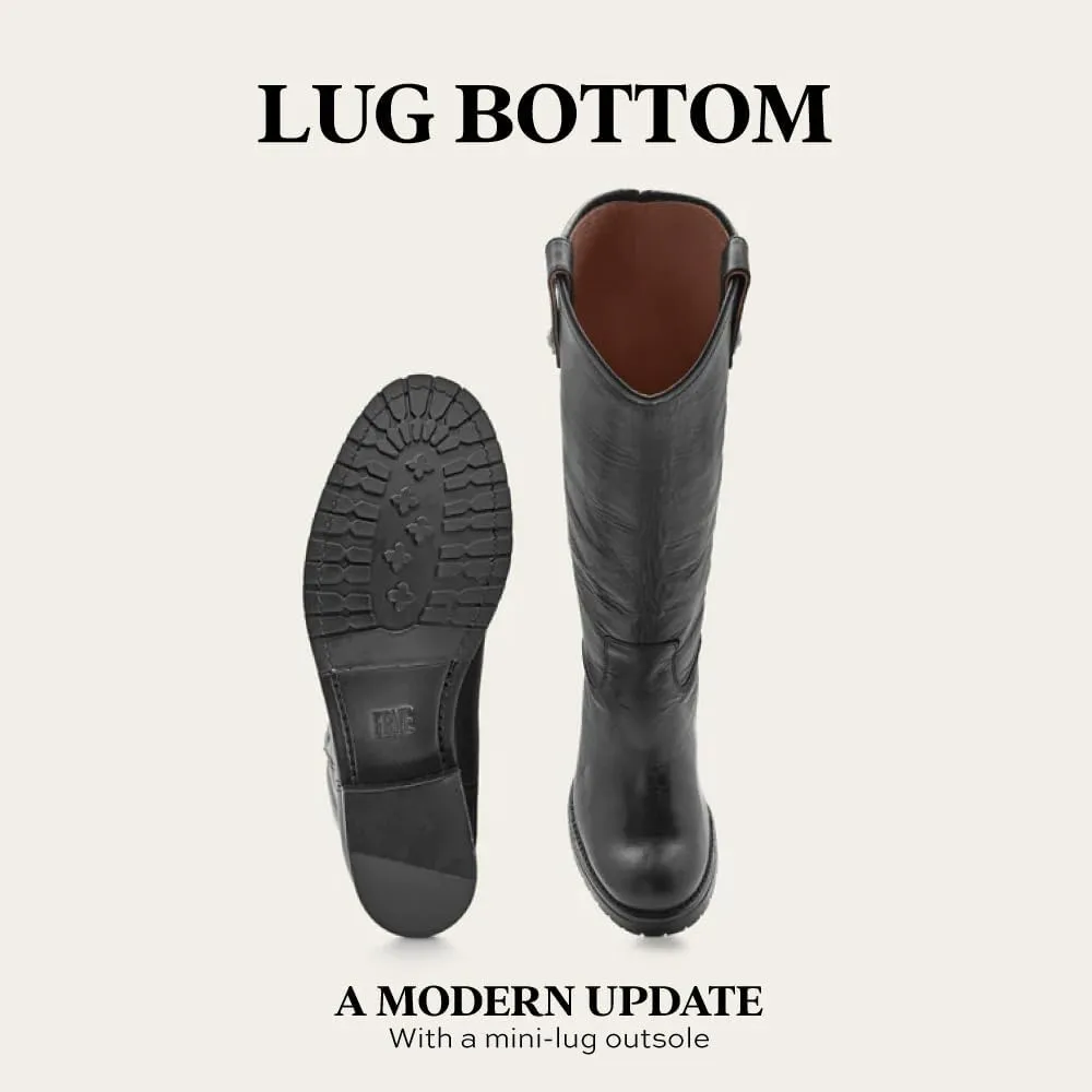 Frye Melissa Button 2 Equestrian-Inspired Tall Boots for Women Made from Hard-Wearing Vintage Leather with Antique Metal Hardware and Leather Outsole – 15 ½” Shaft Height