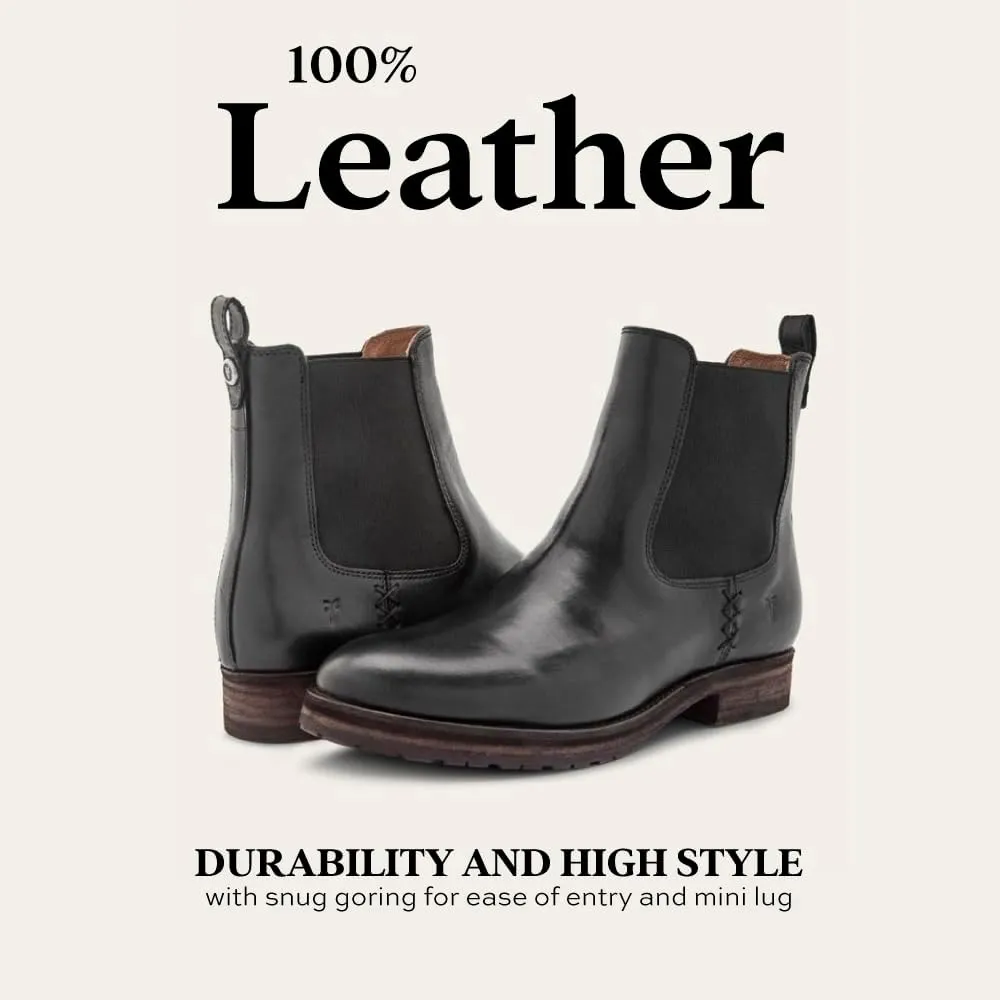 Frye Melissa Chelsea Boots for Women - Rugged and Comfortable Leather Lined Slip On Classics with Leather Outsole and Antique Metal Hardware