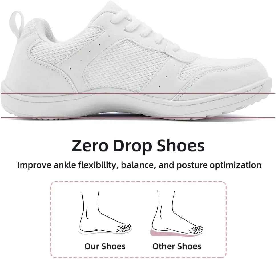 FUJEAK Barefoot Shoes Women Sneakers Walking Wide Toe Box Shoes Women Minimalist Zero Drop Shoe Breathable Fashion Sneakers Width Casual