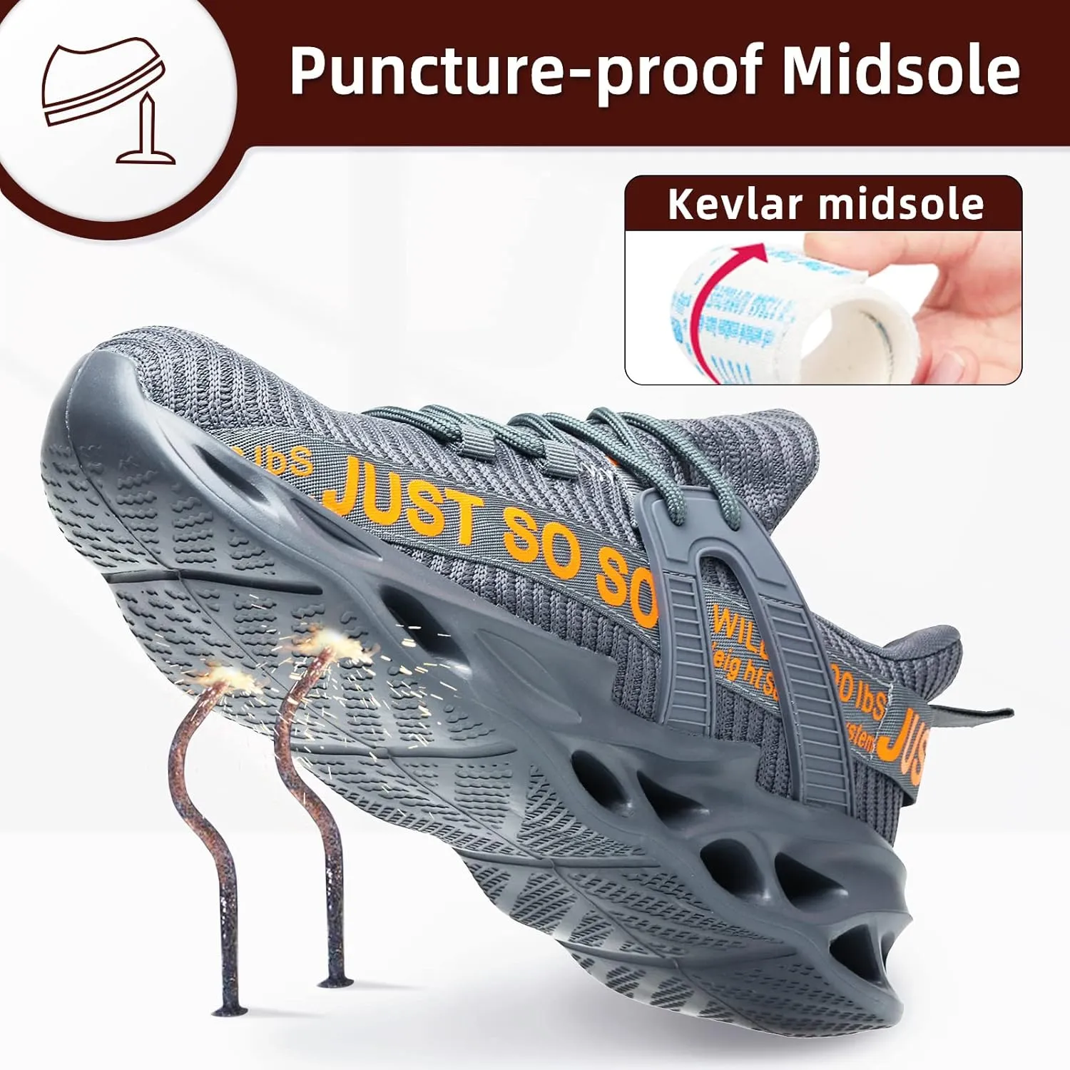 Furuian Steel Toe Shoes for Women Men Lightweight Safety Shoes Comfortable Steel Toe Sneakers Work Shoes