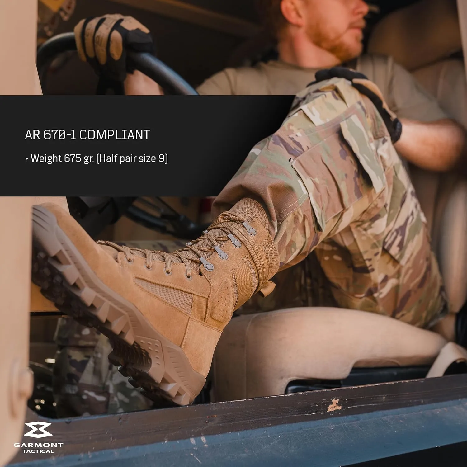 GARMONT TACTICAL T8 Defense Military Combat Boots for Men and Women, Army, Air Force, AR670-1 Compliant Footwear, Suede Leather, Regular