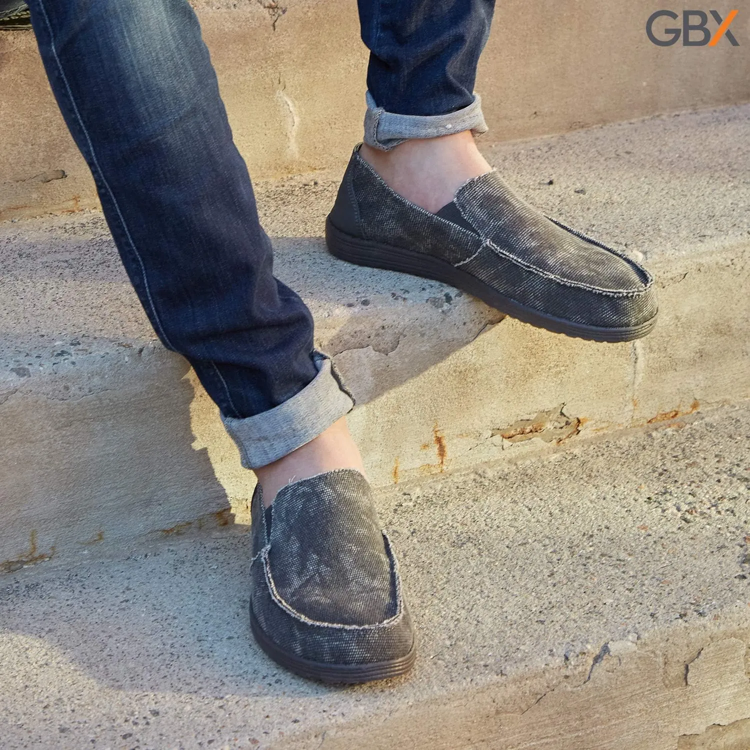 GBX Canvas Slip-On Shoes for Men (Brooklyn) Modern, Casual, Comfortable Lightweight Men's Loafers, Walking Shoes, Men's Fashion