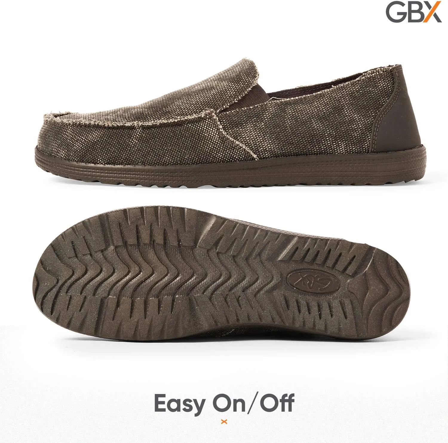 GBX Canvas Slip-On Shoes for Men (Brooklyn) Modern, Casual, Comfortable Lightweight Men's Loafers, Walking Shoes, Men's Fashion