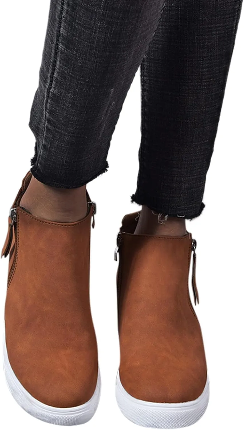 Gibobby Boots for Women Low Heel Womens Ankle Boots Pointed Toe Faux Stacked Chunky Heels Tassels Side Zipper Booties 52