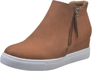Gibobby Boots for Women Low Heel Womens Ankle Boots Pointed Toe Faux Stacked Chunky Heels Tassels Side Zipper Booties 52