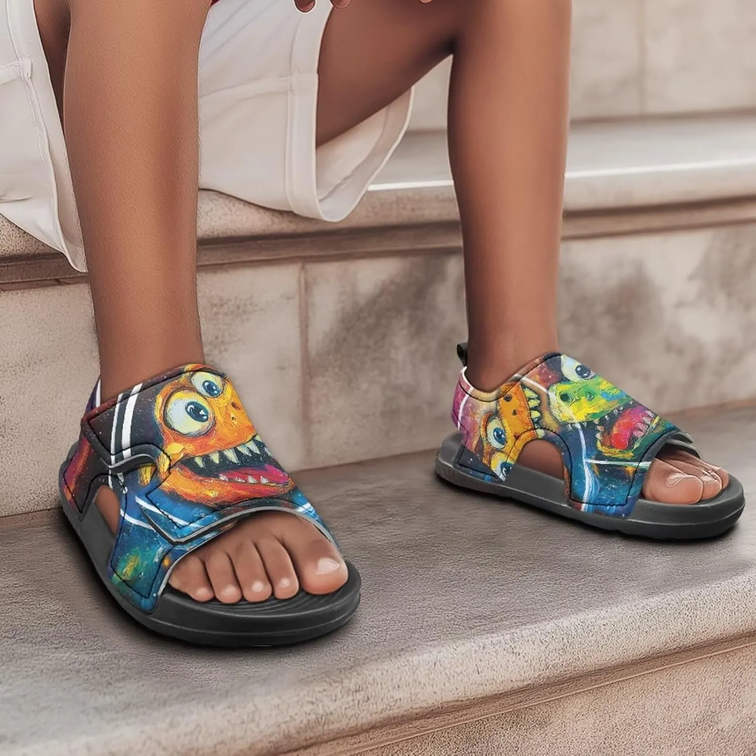 Girls Pink Axolotl Sandals Fashion Mushroom Pool Water Shoes Open Toe Outdoor Summer Hiking Athletic Sandals for Toddler Kids