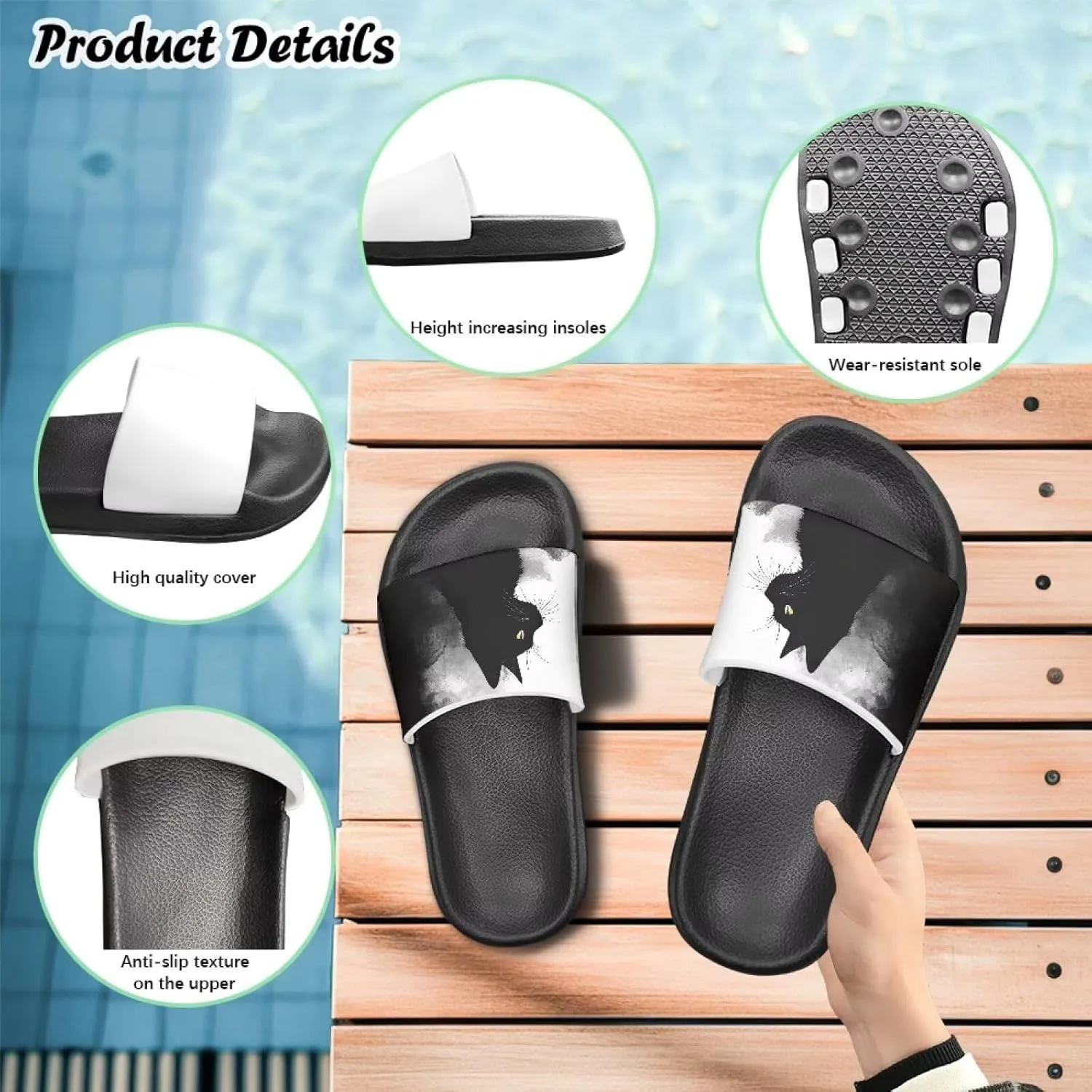 Girls Slides Kids Summer House Shoes for Boys Beach Pool Sporty Slides Shower Non Slip Swimming Gifts